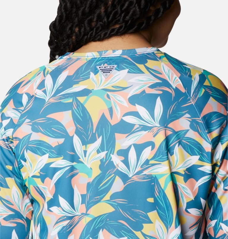 Women's Columbia PFG Super Tidal Tee II Long Sleeve Sweatshirts Flower | Plus Size CA-I56A1